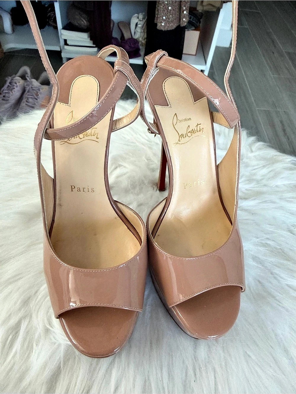 Christian Louboutin Patent Leather Heels Pink EU 38.5